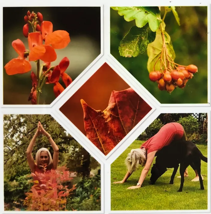 Carole Pearson practising yoga outdoors